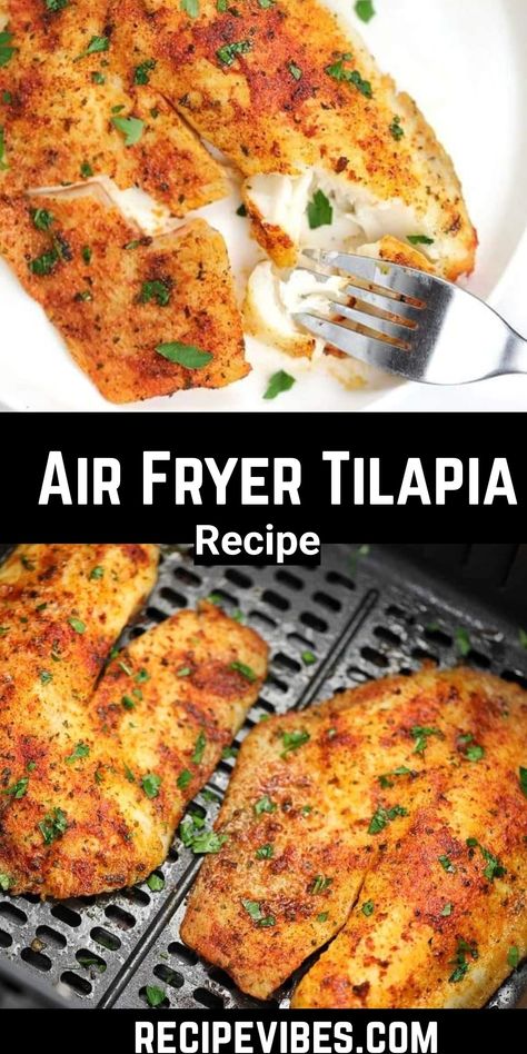 Blackened Fish In Air Fryer, Blackened Tilapia Recipes Air Fryer, Blackened Tilapia Air Fryer, Air Fryer Frozen Tilapia Fillets, Frozen Tilapia Recipes, Tilapia Air Fryer Recipes, Tilapia In Air Fryer, Tilapia Seasoning, Air Fryer Tilapia