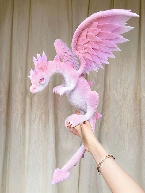 PeonyArtStudio - Etsy Vietnam 3d Print Shop, Angel Plush, Plush Dragon, Dragon Doll, Fantasy Dragons, Diy Recycled Projects, Ljubljana Slovenia, Dragon Crafts, Pipe Cleaner Crafts