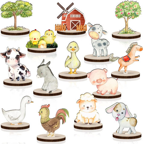 14Pcs Farm Animals Wood Table Centerpieces Farm Creatures Cutout Shapes Table Toppers Farm Themed Baby Shower Decorations Wooden Barnyard Farm Animal for Birthday Party Supplies #ad #farm #barn #barnyard #farmanimals #barnyardbabyshower #babyshowerideas #babyshowerthemes #babyshowerdecorations #babyshowersupplies #babyshower #farmanimalsbabyshower Baby Farm Animals Shower Ideas, Farm Theme Baby Shower Ideas, Farm Themed Baby Shower Ideas, Barnyard Baby Shower Ideas, Baby Shower Farm Theme, Wood Table Centerpieces, Boy Baby Shower Table, Farm Baby Shower Theme, Baby Shower Themes Neutral