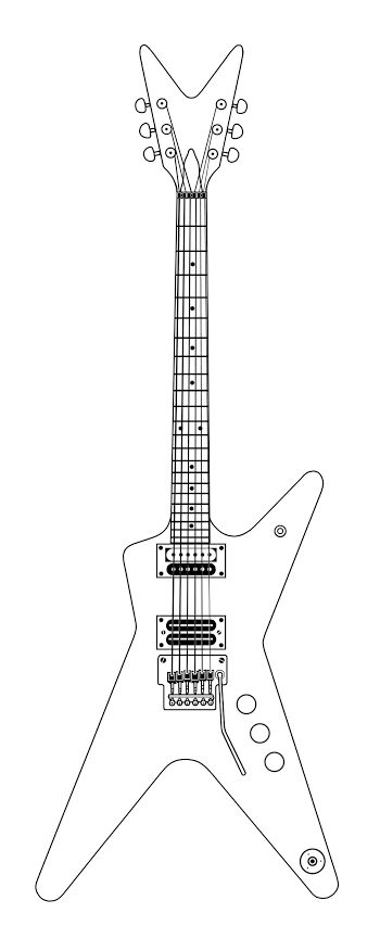 Dimebag Darrell Guitar, Chest Tattoo Drawings, Guitar Sketch, Guitar Tattoo Design, Dean Guitars, Guitar Drawing, Dimebag Darrell, Guitar Tattoo, Heavy Metal Art