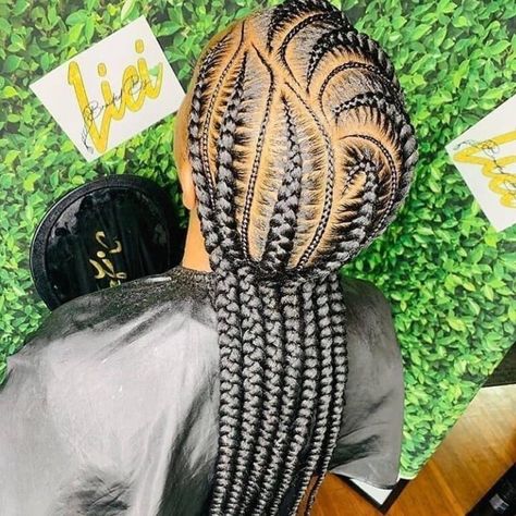 Latest and Simple Ghana-Weaving for Ladies. - Ladeey Banana Braids, All Back Ghana Weaving, Latest Ghana Weaving Hairstyles, Ghana Weaving Styles, Protective Styles For Natural Hair Short, Bob Box Braids Styles, Invisible Braids, Ghana Braids Hairstyles, Black Kids Braids Hairstyles