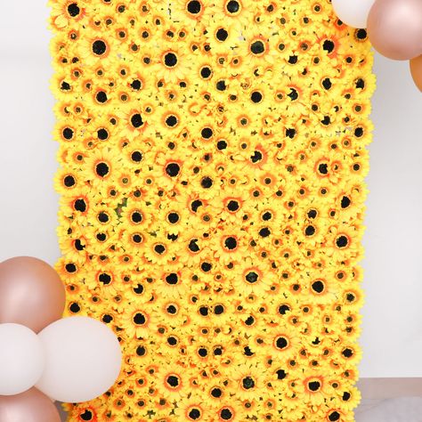 11 Sq ft. | 4 Panels Artificial Sunflower Wall Mat Backdrop, Flower Wall Decor, Indoor/Outdoor UV Protected Photo Backdrop Wedding, Flower Wall Backdrop, Wall Backdrops, Flower Backdrop, Backdrop Stand, Flower Wall Decor, Types Of Flowers, Floral Wall, Wall Panels