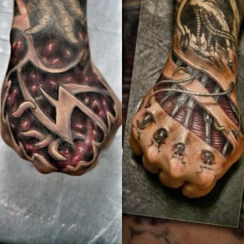 Biomech Tattoo, Celtic Tattoos For Men, Biomechanical Tattoo Design, Herren Hand Tattoos, Backpiece Tattoo, Steampunk Tattoo, Mechanic Tattoo, Biomechanical Tattoo, Alien Tattoo