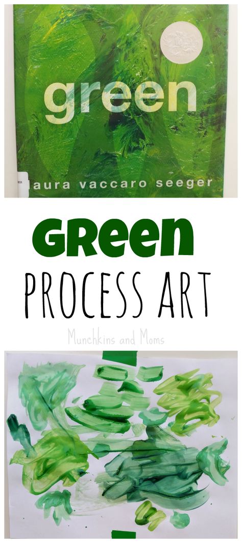 Green Process Art  and a scavenger hunt to go with it! Green Art Projects, Green Activities, March Activities, Green Craft, Preschool Colors, Scavenger Hunt For Kids, Classroom Art Projects, Green Theme, Color Crafts