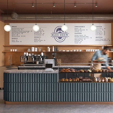 Beige Cafe Interior, Bakery Bar Design, Cafe Kitchen Design, Cafe Counter Design, Cafe Bar Design, Coffee Interior, Cafe Display, Cafe Counter, Small Coffee Shop