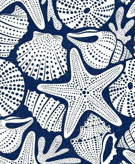 Portuguese Tiles Pattern, Sea Pattern Design, Beachy Patterns, Cafe Pattern, Nautical Motifs, Sea Motifs, Beach Patterns, Italian Beach, Nantucket Summer