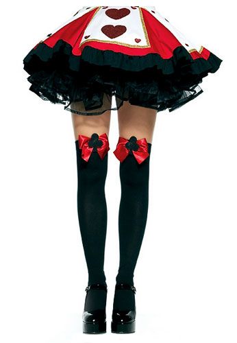 Stocking toppers Queen Of Hearts Halloween, Heart Costume, Queen Of Hearts Costume, Cool Halloween Makeup, Alice In Wonderland Costume, Wonderland Costumes, Black Thigh High, Queen Costume, Halloween Costume Accessories