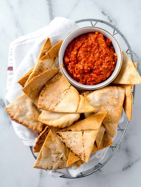 Air Fryer Pita Chips | Table for Two® by Julie Chiou Pita Chips Recipe, Gluten Free Pita, Recipe Air Fryer, Whole Wheat Pita, Table For Two, Pita Chips, Chips Recipe, Homemade Snacks, Aromatic Herbs