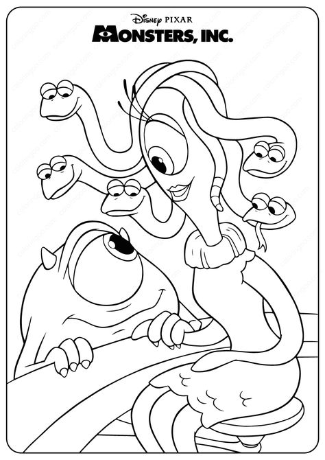 Monsters Inc Mike & Celia Coloring Pages  #mike #celia #monstersinc #disney #pixar #coloringpages #drawing #cartoon #girls #printable #pdf #painting Modele Zentangle, Disney Canvas Paintings, Monsters Inc Mike, Disney Stained Glass, Mike From Monsters Inc, Tattoo Coloring Book, Disney Princess Colors, Monster Coloring Pages, Monster Inc