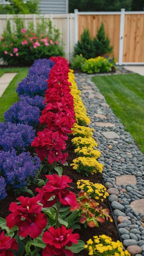 Transform the exterior of your home with stunning flower beds in front of house In our latest blog post discover creative ideas that combine rustic charm with easy maintenance Explore how to incorporate beautiful stone arrangements perfect for full sun to create raised flower beds that not only elevate your curb appeal but also require low maintenance We'll guide you through DIY projects featuring white rocks and perennial plants ideal for adding a touch of elegance while ens Flower Beds Around House, Easy Flower Beds, Front Yard Flower Beds, White Rocks, Raised Flower Beds, Flower Bed Ideas, Flower Party, In Front Of House, Bed Ideas