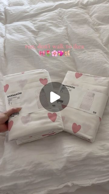 Madeline | UGC Creator | Content Creator on Instagram: "this is your sign to get the heart bed sheets @ikea 🥹🎀💖🩰 (also comes with red hearts)
#Ikea #heartbedsheet #cutebedding #barndröm #bedroominspo #cuteaesthetic #viralbedsheets #interior #ikea #runtoikea #viral #trend #girls" Heart Bed Sheets, Heart Bed, Interior Ikea, Cute Bedding, Ikea Bed, Viral Trend, Red Hearts, Bedroom Inspo, Content Creator