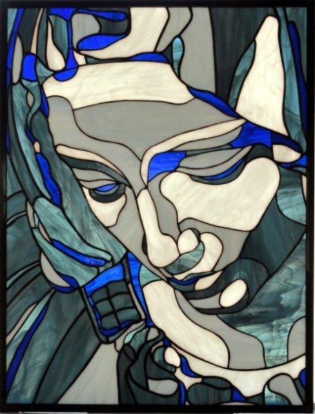 Stained Glass Face, The Pieta, Glass Portrait, Stained Glass Crafts, Art Stained, Stained Glass Designs, Glass Artwork, Stained Glass Panels, Stained Glass Projects