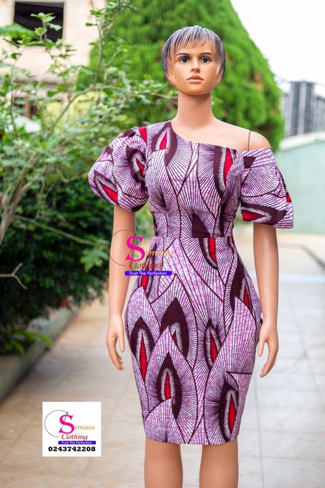 Monostrap princess dart dress with balloon sleeves by Semasa Clothing 0243742208 Monostrap Ankara Dress, Princess Dart Dress Styles, Princess Dart Dress, Ankara Pencil Dress, Dart Dress, African Short Dresses, Long Skirt And Top, African Women Dresses, Ankara Tops