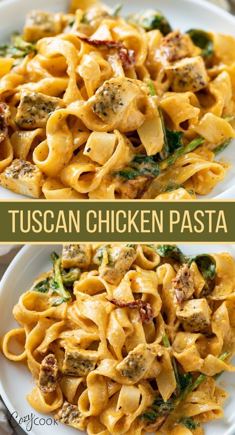 Tuscan chicken pasta in a cream sauce Recipes By Anne, 30 Minutes Chicken Recipes, Delallo Recipes Pasta, Pepperdella Pasta Recipe, One Pot Recipes Chicken, Pappardelle Pasta Recipe Chicken, Sauce For Pappardelle, Chicken And Pappardelle, Meal To Impress Boyfriend