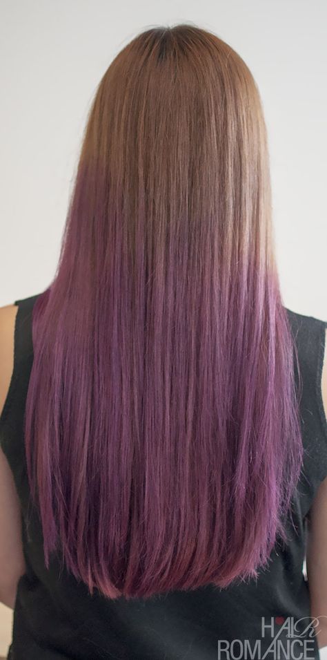 Brown To Purple Ombre Hair Straight, Purple And Light Brown Hair, Blonde With Purple, Blue Eyes Men, Ash Brown Hair Dye, Curled Hairstyles For Medium Hair, Orchid Hair, Purple Ombre Hair, Dark Purple Hair