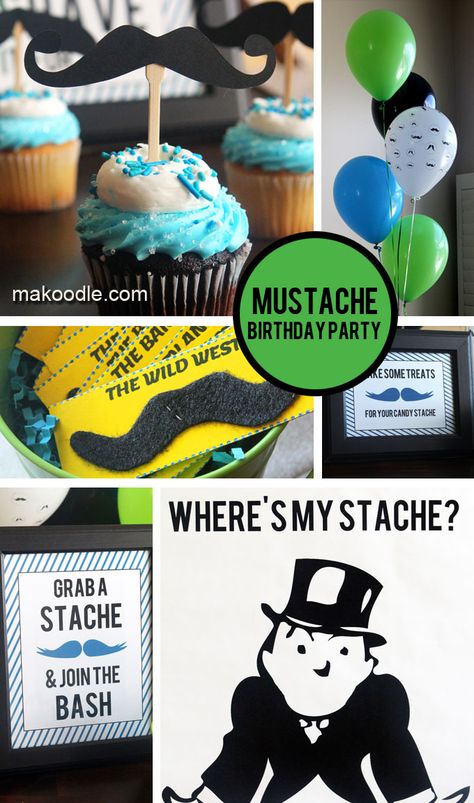 Mustache Bash - Mustache Birthday Party Mustache Theme Party, Mustache Party Ideas, Mustache Party Favors, Mustache Birthday Party, Moustache Party, Mustache Theme, Mustache Birthday, 10th Birthday Party, Black Mustache