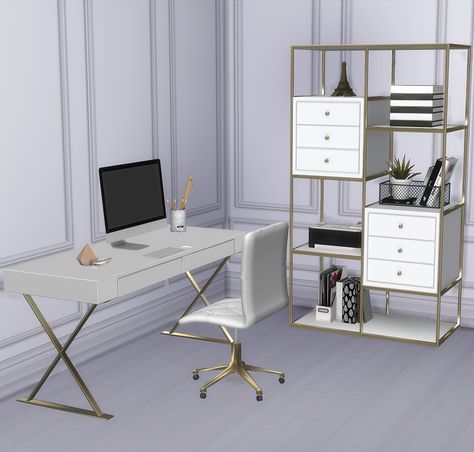 Sims 4 Cc Furniture Living Rooms, Sleek Office, Luxe Furniture, Free Sims 4, Furniture Board, Casas The Sims 4, Sims 4 Cc Furniture, Sims Hair, Sims 4 Build