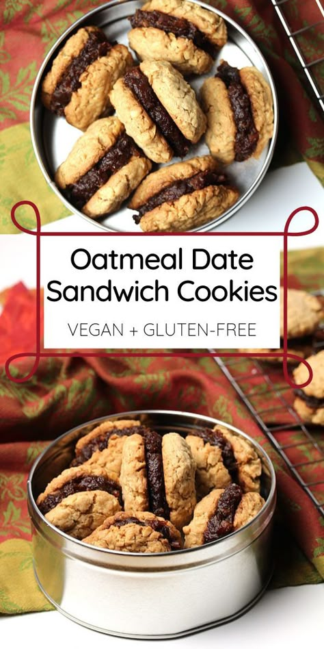 Vegan Oatmeal Date Cookies, Date Sandwich, Date Spread, Spiced Oatmeal, Roast Beef Sandwich, Date Cookies, Vegan Cookies Recipes, Sandwich Bar, Gluten Free Oatmeal