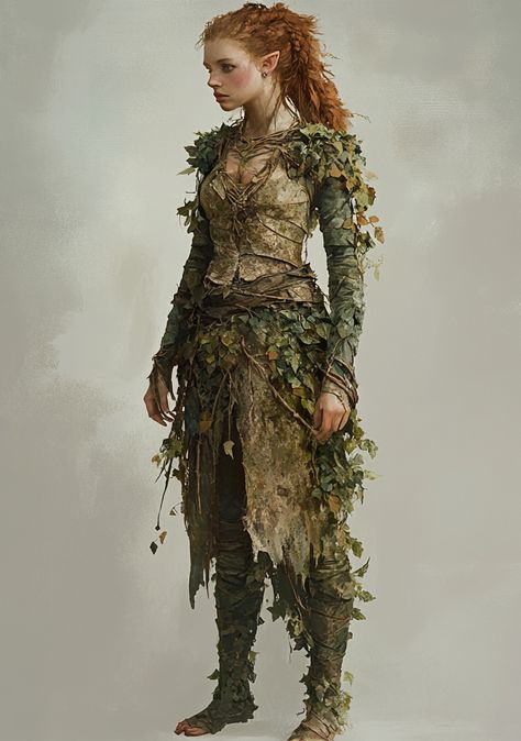 Wood Fairy Aesthetic, Elf Cosplay Ideas, Druid Armor, Woodland Fairy Aesthetic, Forest Elf Cosplay, Fae Clothes, Druid Outfit, Eladrin Elf, Fairy Aesthetic Clothes