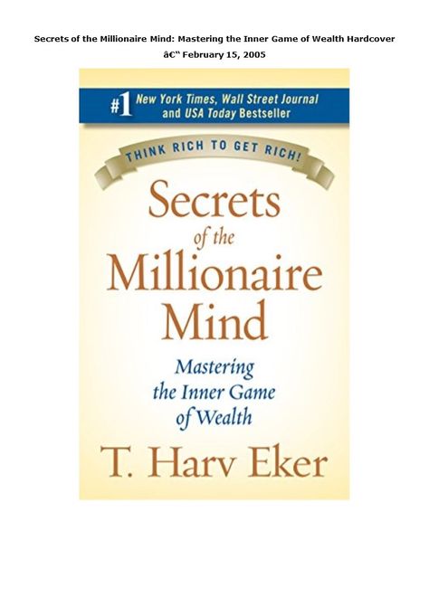 download✔ Secrets of the Millionaire Mind: Mastering the Inner Game of Wealth Mindset Book, Peace Of Mind Quotes, Millionaire Minds, Ppt Presentation, The Secret Book, Slide Show, Best Books To Read, Popular Books, Millionaire Mindset