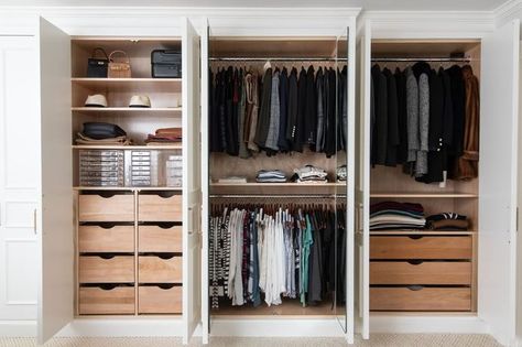 7ft Closet Ideas, Shallow Closet Ideas, Wardrobe Closet Design, Pretty Storage Boxes, How To Organize Your Closet, Custom Closet Design, Bedroom Built In Wardrobe, No Closet Solutions, Wall Closet