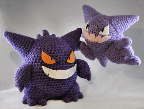 Haunter Pokemon Crochet, Ganger Pokemon Crochet, Crochet Gengar Free Pattern, Gengar Crochet Pattern Free, Gengar Crochet Pattern, Crochet Gengar, Pokemon Crochet Pattern, Crochet Pokemon, Crochet Patterns Free