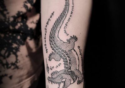 Thai Tattoos, Traditional Thai Tattoo, Alligator Tattoo, Crocodile Tattoo, Traditional Tattoo Flash Sheets, Bamboo Tattoo, Sak Yant Tattoo, Sak Yant, Thai Tattoo