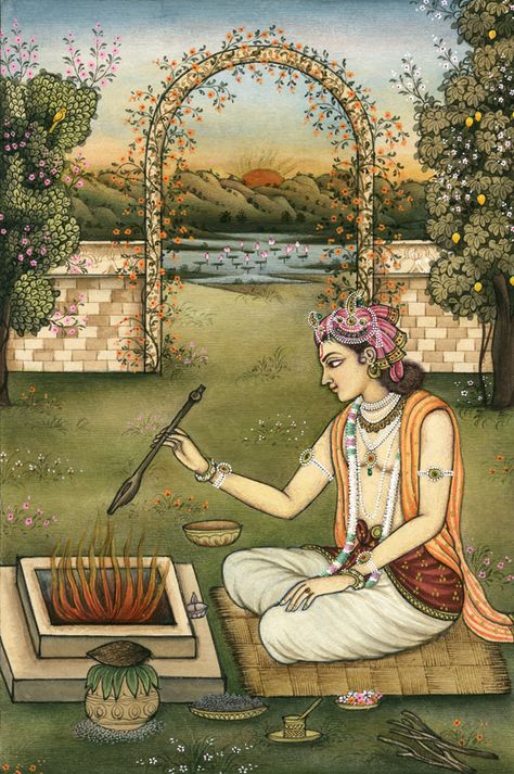 Ashlesha Nakshatra, Hindu Aesthetics, Nine Planets, Indian Miniature, All Planets, Astrology Books, Bhakti Yoga, Mughal Paintings, Pichwai Paintings