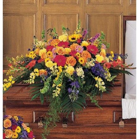 Tiger Lily Flowers, Casket Spray, Casket Flowers, Casket Sprays, Online Florist, Memorial Flowers, Cemetery Flowers, Sympathy Flowers, Flower Spray