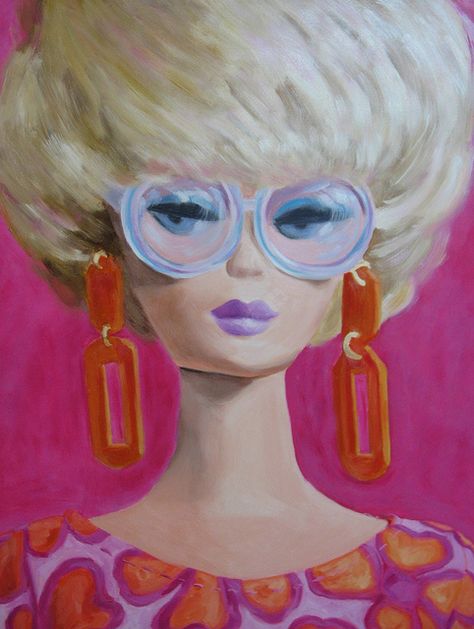 Double Bubble by annruff, via Flickr Barbie Sketches, Barbie Artwork, Barbie Illustration, Portraits In Oil, Barbie Drawings, Barbie Painting, Artist Portraits, Barbie Pictures, Barbie Art