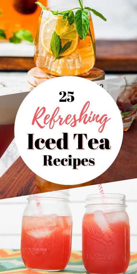 This list of 25 Refreshing Iced Tea Recipes is perfect for summertime. This comprehinsive list has every Iced Tea Recipe you can image, from Southern Sweet Tea to Peach Iced Tea, to Watermelon Iced tea. Check out this list of 25 Iced Tea Recipes and make yours now! Catfish Stew, Peach Iced Tea, Iced Tea Recipe, Southern Sweet Tea, Peach Ice Tea, Green Beans And Potatoes, Iced Tea Recipes, Watermelon Ice, Tea Recipe