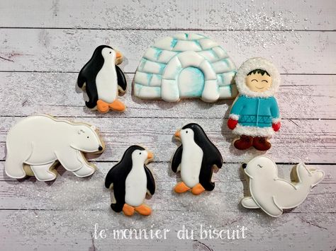 Sugar Animal, Penguin Cookies, Paint Cookies, Winter Cookie, Bear Cookies, Fancy Cookies, Creative Cookies, Christmas Sugar Cookies, Animal Cookies