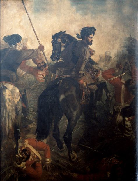 Captain Dighton MacNaghten Probyn, 2nd Punjab Cavalry, at the Battle of Agra, 10 October 1857 Afghan History, Bengal Lancer, Victoria Cross, Sikh Art, Army Museum, Indian Wars, 10 October, Paris Painting, British Empire