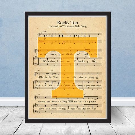 University of Tennessee Volunteers Rocky Top Sheet Music | Etsy Tennessee Logo, University Of Tn, Cake Table Decor, Sheet Music Vintage, Rocky Top Tennessee, Tennessee Volunteers Football, Go Vols, Tennessee Vols, Tennessee Football