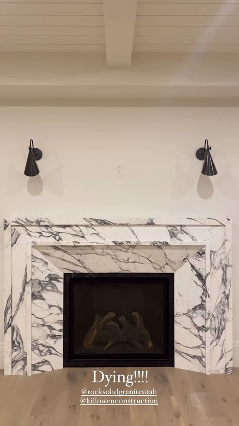 Mcgee Fireplace, Studio Mcgee Fireplace, Hamptons Living Room, Marble Fireplace Mantel, Marble Fireplace Surround, Mantel Design, Marble Fireplace, Condo Decorating, Fireplace Remodel