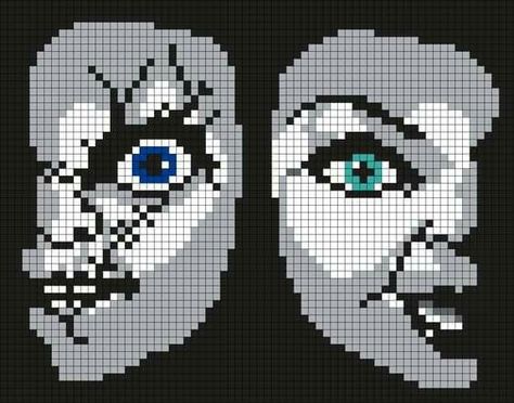 Chucky - Chucky Chucky Perler Bead Patterns, Horror Bead Pattern, Chucky Pixel Art, Chucky Perler Beads, Perler Beads Horror, Chucky Embroidery, Tiffany From Bride Of Chucky, Horror Perler Bead Patterns, Meaty Beads