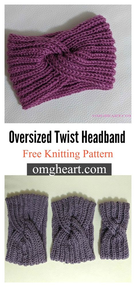 10+ Twist Headband Free Knitting Pattern - Page 2 of 3 Newborn Headband Knitting Pattern, Earwarmers Knitting Pattern Free, Earwarmer Knitting Patterns, Knitted Headband Free Pattern, Knitted Headbands, Headband Knitting, Knit Headband Pattern, Baby Hat Knitting Pattern, Knitting Patterns Free Sweater