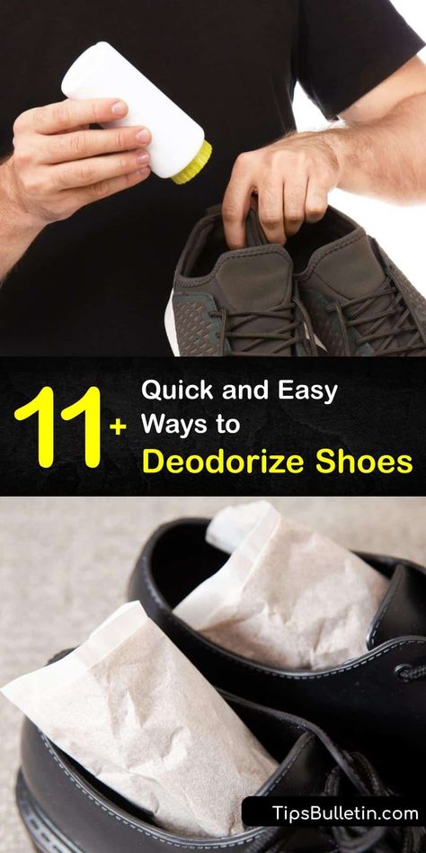 No one likes smelly feet, and walking around with bad foot odor is embarrassing. Learn how to get rid of an unpleasant odor in a smelly shoe using kitty litter, coffee grounds, baking soda, and more, and ways to clean odor-causing bacteria in a stinky shoe. #howto #deodorize #stinky #shoes How To Deodorize Shoes, Stinky Feet Remedy, Smelly Sneakers, Homemade Shoes, Smell Remover, Stinky Shoes, Smelly Shoes, Deodorize Shoes, Kitty Litter