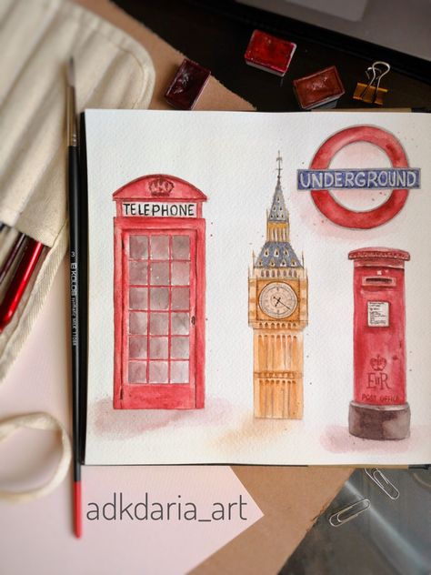 London, BigBen, Great Britain, UK London Watercolor Paintings Easy, London Painting Easy, London Watercolor, London Bigben, London Painting, Vacation 2024, Watercolor Paintings Easy, Watercolor Inspiration, London England