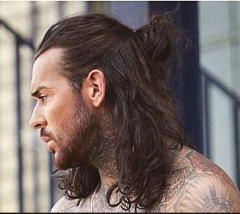 Half Pony Hairstyles, Mens Messy Hairstyles, Man With Long Hair, Half Up Half Down Short Hair, Half Bun Hairstyles, Man Bun Hairstyles, Half Bun, Pony Hairstyles, Men's Facial Hair