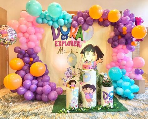 dora birthday party Dora The Explorer Birthday Party Ideas, Dora Birthday Party Ideas Decoration, Dora Birthday Party Ideas, Dora Birthday Party, Dora Birthday Cake, Dora The Explorer Birthday Party, Explorer Birthday Party, Anna Birthday Party, Dora Birthday