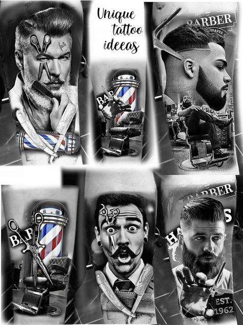 Barber Tattoo Design, Barber Tattoo Ideas, Barber Shop Pictures, Barber Shop Logo, Barbershop Design Interior, Barber Shop Haircuts, Best Barber Shop, Barber Tattoo, Barber Man