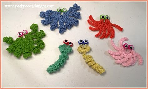 Crochet With Finger Puppet Eyes, Finger Puppet Eyes Crochet, Googly Eye Crochet Pattern, Googly Eye Crochet, Googly Eye Crafts, Crochet Shapes, Eye Crochet, Crochet Lovey Free Pattern, Eye Monster