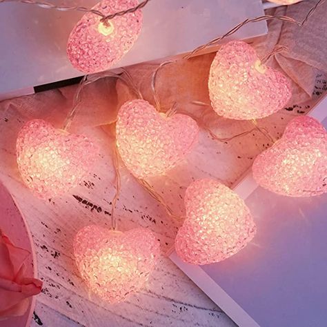 Heart String Lights, Fairy Lights Bedroom, Funny Home Decor, Mothers Day Decor, Heart Lights, Indoor String Lights, Camp Wedding, Heart Themed, Valentine Photo