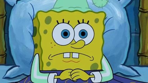 It's 5 hour until time to go back to work. DAMN! I can't sleep!! Cant Sleep Meme, Humor Spongebob, Sleep Meme, Wallpaper Spongebob, Meme Spongebob, Spongebob Faces, Spongebob Cartoon, Funny Spongebob Memes, Current Mood Meme