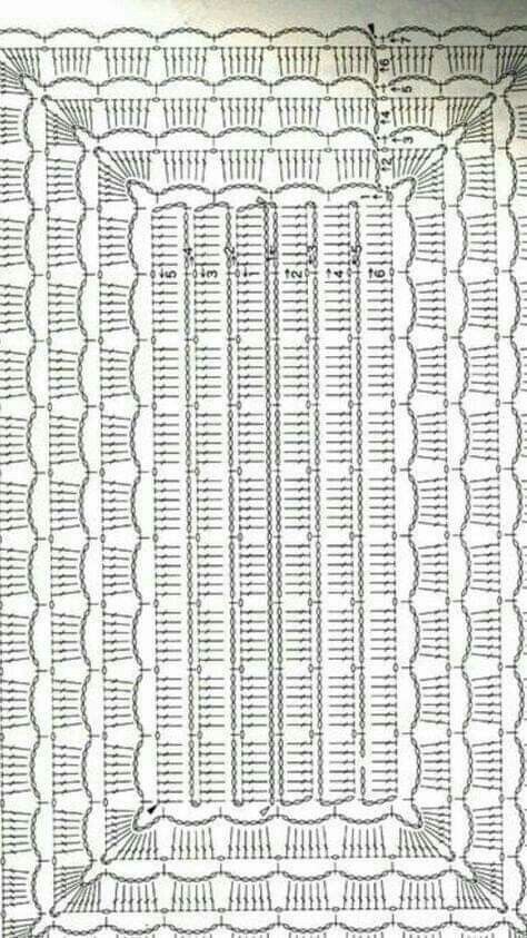 Crochet Rug Diagram, Pola Jaring, Taplak Meja Crochet, Diy Crafts Crochet, Crochet Placemats, Crochet Doily Diagram, Crochet Carpet, Crochet Rug Patterns, Mode Crochet