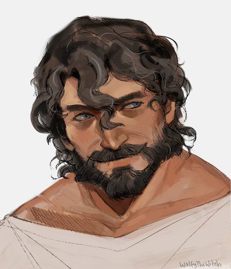 Bearded Characters, Beard Drawing, Character Inspiration Male, Greek Mythology Art, Mythology Art, Arte Inspo, Hair Reference, Art Style Inspiration, Trust The Process