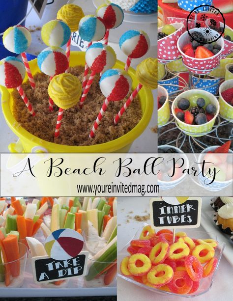 Grab your pail and lets head to the pool party with these cute beach ball cake pops! Beach Ball Cake Pops, Pool Party Cake Pops, Waterslide Party Ideas, Beachball Cake, Pool Party Cake Ideas Boys, Waterslide Birthday Party Ideas, Beachball Party, Pool Party 1st Birthday, Beach Ball Pool Party