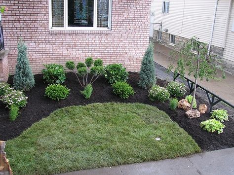 starting a landscape plan Small Front Gardens, Cheap Landscaping Ideas, Small Front Yard Landscaping, Front Yard Design, Easy Landscaping, Front Landscaping, Landscape Plans, Home Landscaping, Front Yard Garden