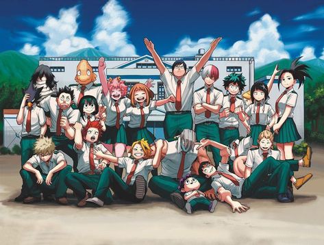 Mha Official Art, Mha Shifting, Bakugou Manga, Class Pictures, Anime Group, Crush Memes, Mha Dr, Class 1 A, Ochako Uraraka